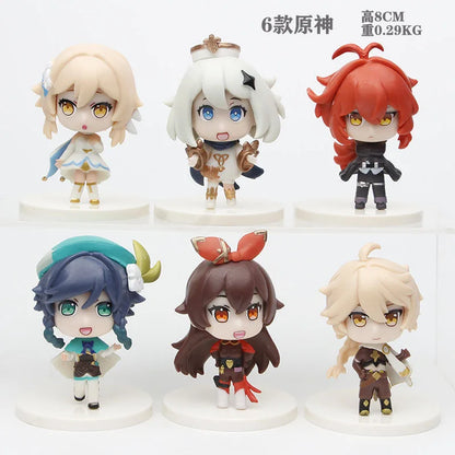 Genshin Impact Klee Yae Miko Raiden Shogun Anime Figure PVC 6Pcs/ Set Cute Model Collection Oranments Toy Gift 10CM