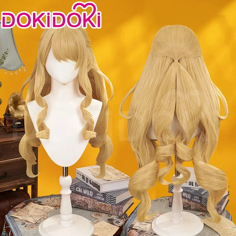 IN STOCK Navia Cosplay Costume Game Genshin Impact DokiDoki-SR Women Halloween Costume Metal Accessories Medieval Navia Wig