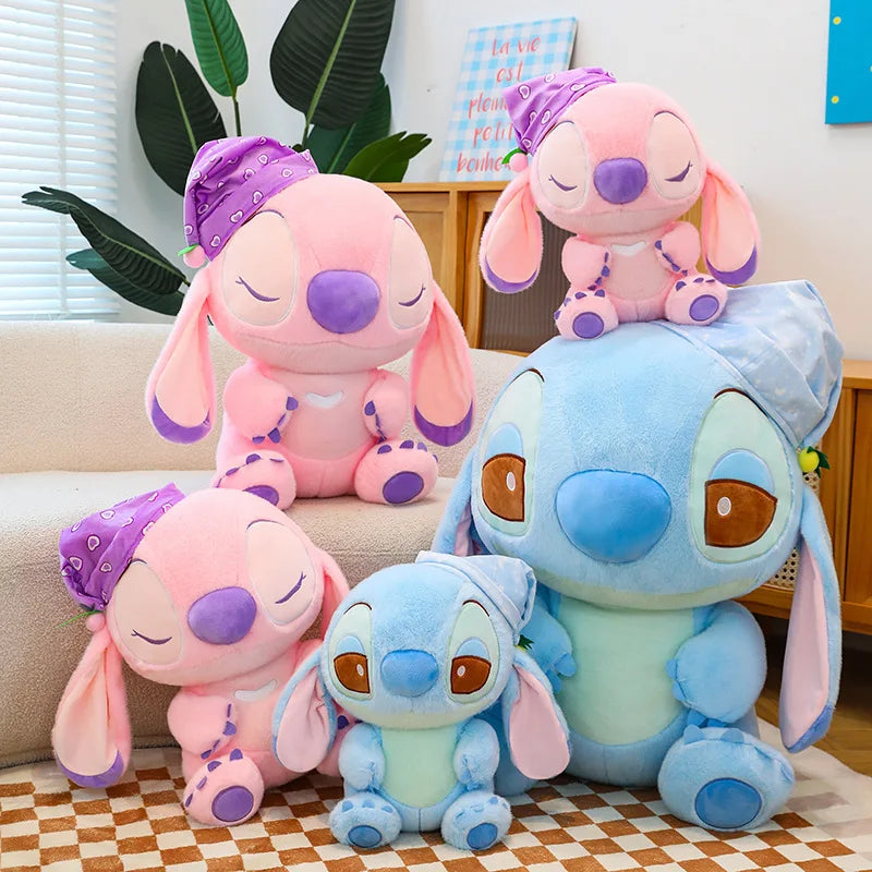 80cm Large Big Size Disney Stitch Sleeping Cute Anime Plush Stuffed Doll Room Plushies Pillow Ornaments Children's Holiday Gifts