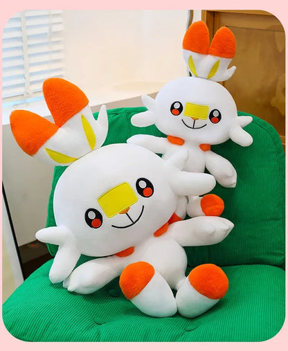 50/90cm Scorbunny Pokemon Large Plush Toys Anime Doll Cute Giant Pokémon Rabbit Cartoon Stuffed Plushie Pillow Gift for Kid Xmas