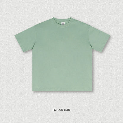 ZODF New 2025 Spring Summer 235gsm Solid Cotton T-Shirts For Men Women Unisex Loose Basic T Shirt Tees Brand Tops HY0970