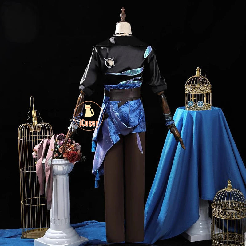 Identity V Clear Rationality Composer Cosplay Costume Wig Uniform Glasses Frederick Kreiburg Halloween for Women Men Carnival