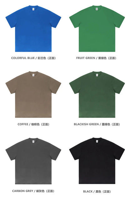 ZODF 2025 Heavy-Weight 425gsm 100% Cotton T-Shirts For Men Unisex Summer Oversized O-Neck Basic Solid T Shirt Brand Tees HY0485