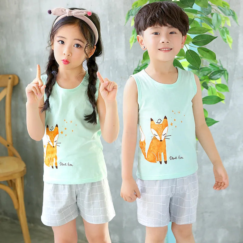 Summer Pj Set Kids Clothes Home Wear Pink Rabbit Girls Pajamas Sets 1 to 2 3 4 5 6 7 8 9 10 Years Flower Easter Pijamas Cotton