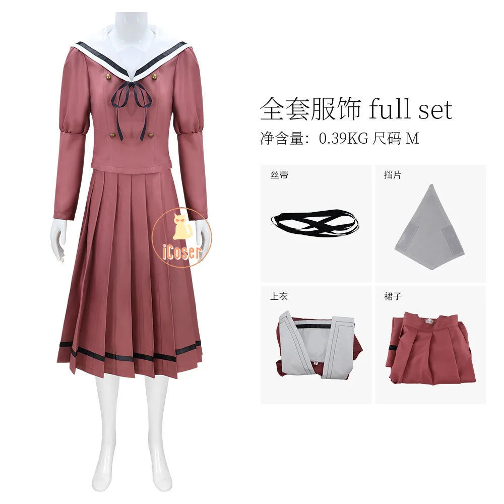Anime The Fragrant Flower Blooms with Dignity Kaoruko Waguri Cosplay Costume Wig Red JK Skirt School Uniform for Women Girls Cos