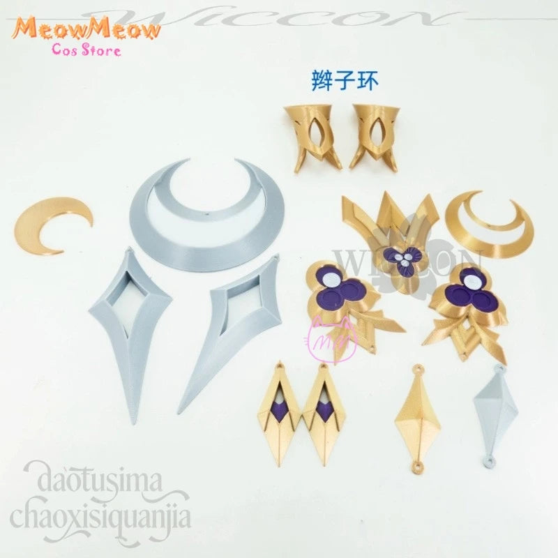 Genshin Impact Moon Goddess Columbina Cosplay Suit Polyester - props / One Size