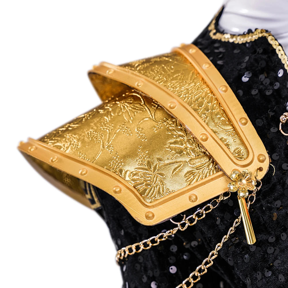 KPop Demon Hunters Rumi Cosplay Costume Black Gold Stage Costume Uniform Huntrix Performance Outfit Halloween Party Women Girls