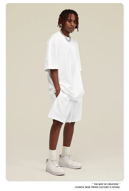 ZODF New 2025 Heavy Weight 305gsm Solid Cotton T Shirts For Men Unisex Summer Oversized Noshrink Basic T-Shirt Brand Tops HY0475