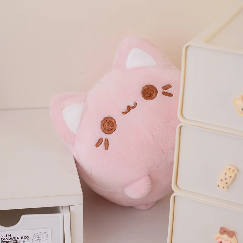 20cm Colorful Plush Cats Cartoon Peach Cat Plushies Soft Toy Lovely Meow Cat Stuffed Doll Kawaii Decor Girl Boy Birthday Gift