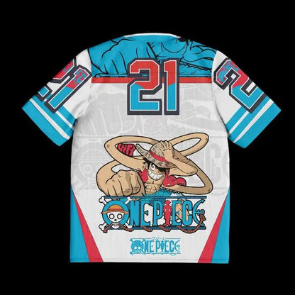 One Piece Luffy Anime Y2k Korean Style Kpop Baseball Hockey 21 Jersey T-shirt Fashion Streetwear Anime Daily Unisex Tops Tees