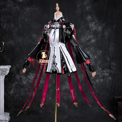 iCoser Arknights Exusiai The New Covenant Cosplay Costume Wig Uniform Luminous Headwear Halloween Party for Women Girls Carnival