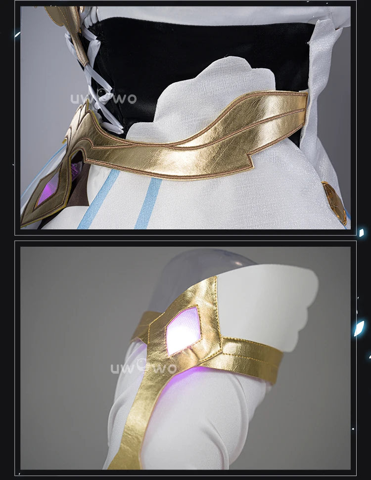 LAST BATCH UWOWO Traveler Lumine Cosplay Costume Game Genshin Impact Female Lumine Dress Full Set Oufits with Shinning Lights