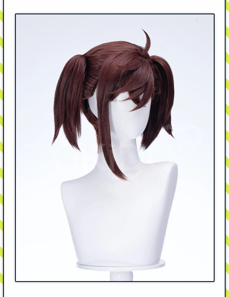 IN STOCK Momo Ayase Wig Anime Dandadan Cosplay DokiDoki Women 38cm Brown Short Hair Ayase Momo Maid Halloween Ear Clips Free Cap