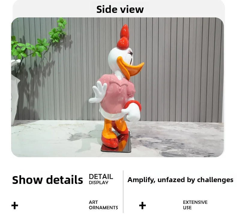 Disney Anime Figuras Donald Duck Daisy Statue Cartoon Cute Resin Model Crafts Desktop Decor Disney Toys for Kids Sculpture Gift