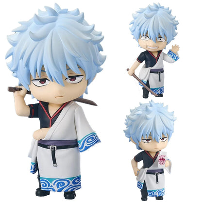 10cm Gintama Anime Figure #2420 Sakata Gintoki Action Figure Humorous Man Figurine PVC Collection Model Doll Toys Birthday Gifts