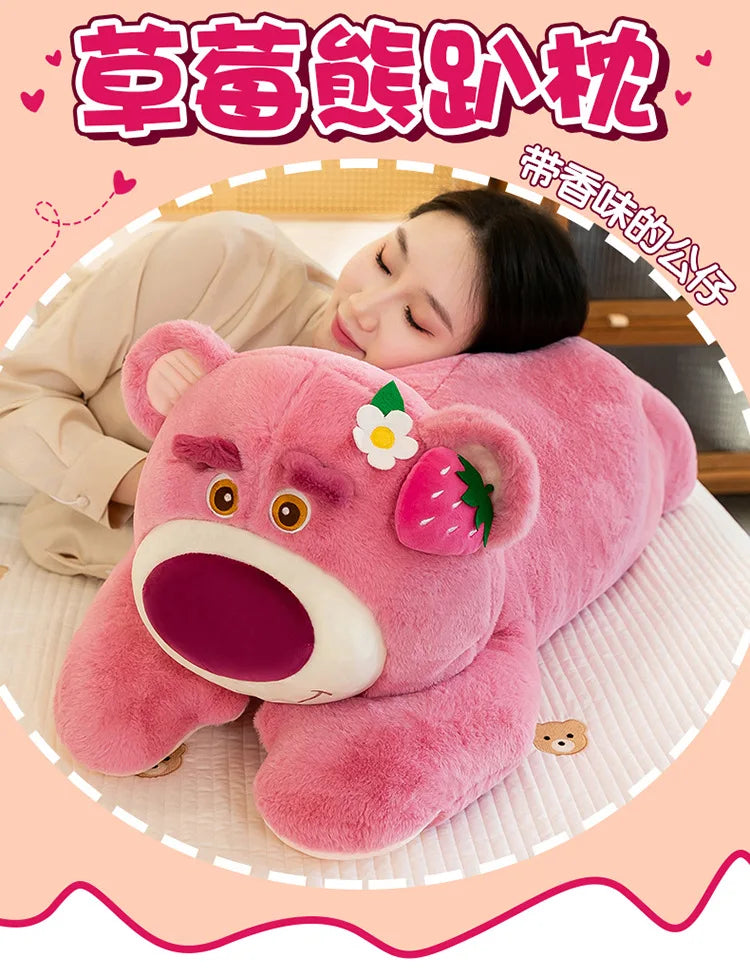 50/60/80CM Big Size Disney Lotso Kawaii Anime Plush Stuffed Doll Cartoon Room Decoration Plush Pillow Children's Holiday Gifts