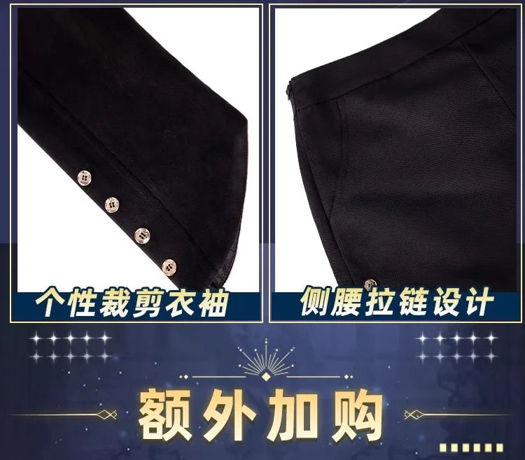 Arknights Aefanyl Logos Cosplay Costume Wig Uniform Earrings Radiant Serenity Ambience Synesthesia Halloween Party for Women Men