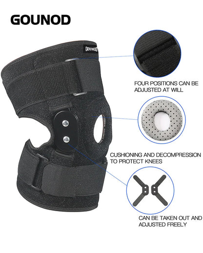 1pc Adjustable Hinged Knee Brace Knee Joint Brace Support Knee Stabilizer Knee Pad Patella Protector Arthritic Guard Pain Relief