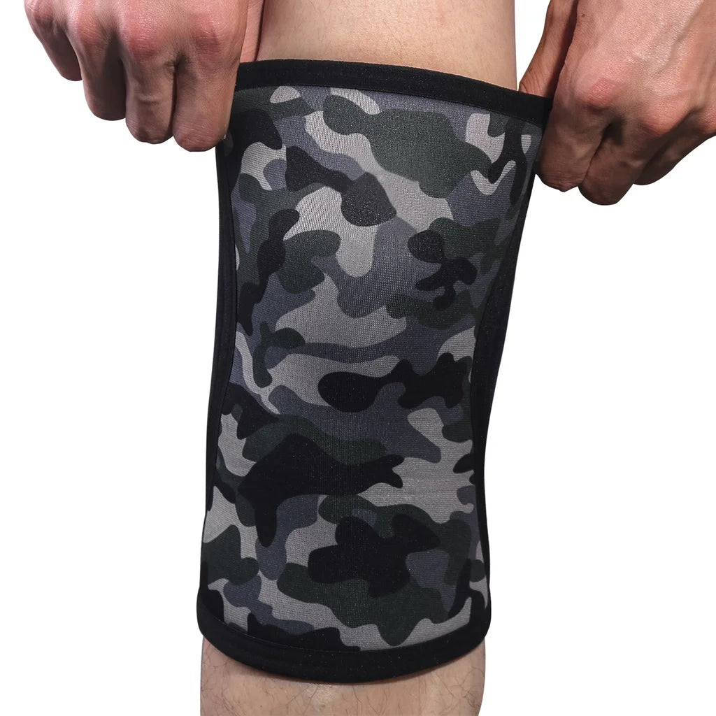 7mm Neoprene Knee Sleeves (Pair) Compression Brace for Weightlifting Squats Deadlifts & CrossFit Support