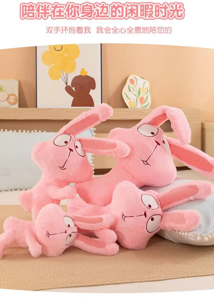 Cute Funny Plush Rabbit Toy Pink Cartoon Bunny Doll for Kids Birthday Xmas Gift Stuffed Animal Cuddly Pillow 120cm