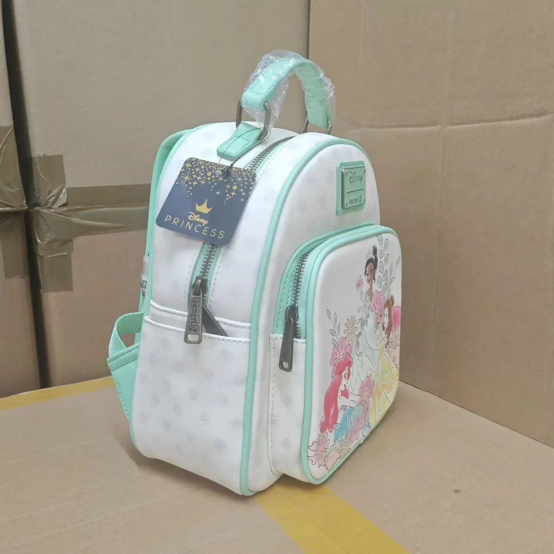 Loungefly Disney Princess Schoolbag Belle Ariel Tiana Cartoon Anime Large Capacity Lightweight Backpack Homecoming Season Gift