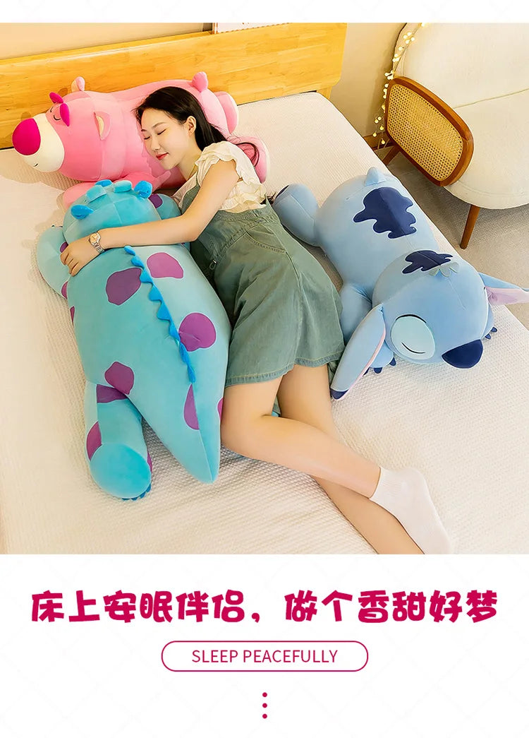 80cm Big Size Disney Lotso Stitch James P. Sullivan Stuffed Animal Cute Plushies Room Decoration Pillow Children's Holiday Gift