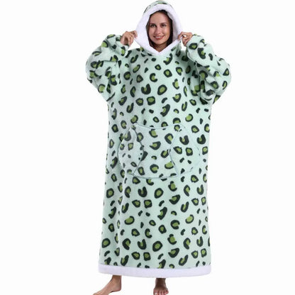 Woman Towel Robe Home Clothes Long Winter Warm Thick Bathrobe Soft Fluffy Pullovers Man Loungewear Pjs Oversized Hoodie Blanket
