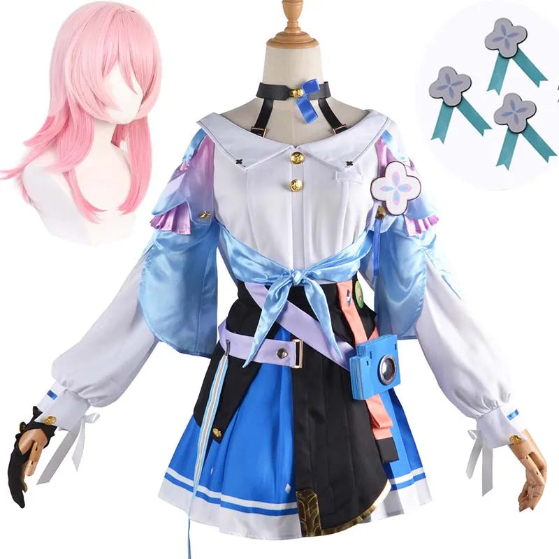 Honkai Star Rail March 7th Cosplay Costume Big Size Cotton Polyester