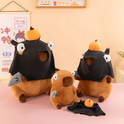 Funny Capybara 60cm Plush Toy Cute Robber Masked Stuffed Animal for Kids Birthday Xmas Gift Soft Cuddly Pillow