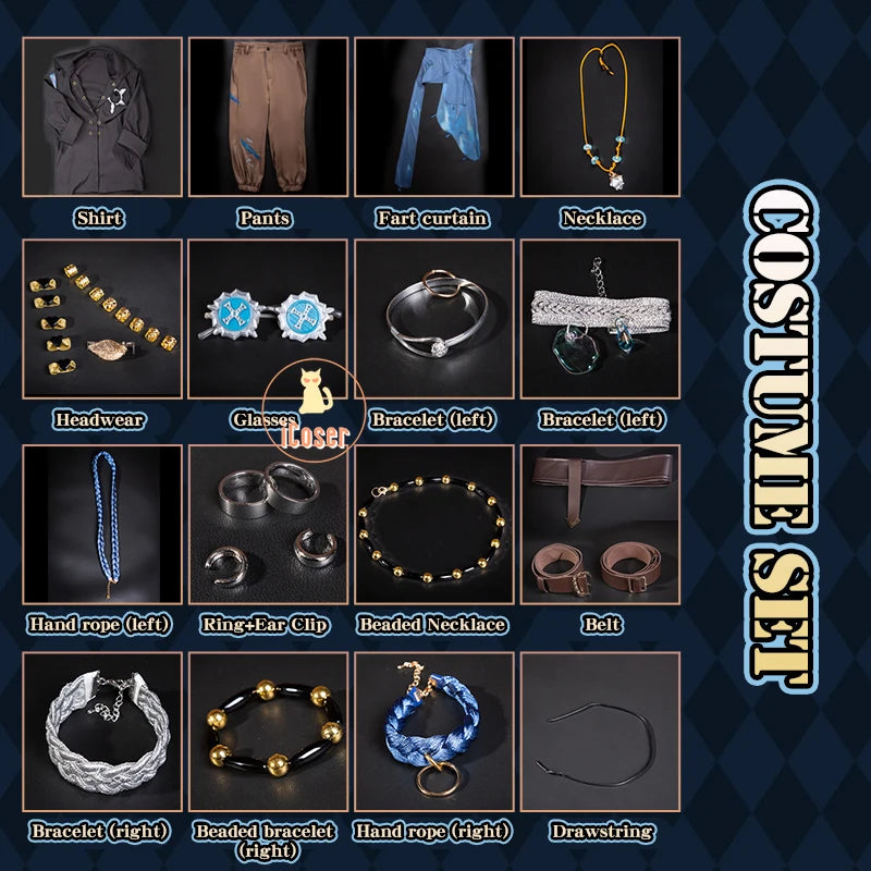 Identity V Clear Rationality Cosplay Costume Wig Composer Frederick Kreiburg Uniform Headwear Halloween for Women Men Carnival