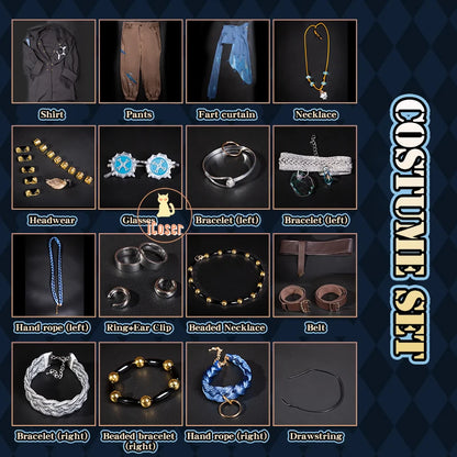 Identity V Clear Rationality Cosplay Costume Wig Composer Frederick Kreiburg Uniform Headwear Halloween for Women Men Carnival