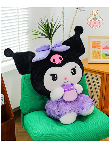 45/55/75CM Big Size Sanrio Hug A Bunny Kuromi My Melody Plushies Cartoon Anime Stuffed Children Toy Comfortable Soft Doll Gift