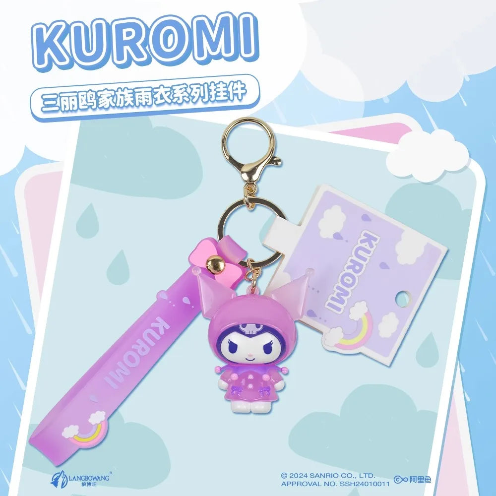 Sanrio Kuromi Pompompurin Mymelody Pochacco Hello Kitty Figure Pendant Keychain Holder Keychain Car Keyring Kids Birthday Gift