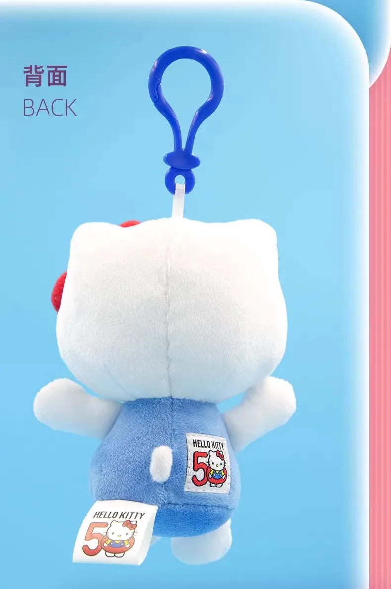 Genuine Sanrio 50th Anniversary Hello Kitty Stuffed Toys Pendant Plush Toys Doll Keyring Anime Keychain Birthday Christmas Gift