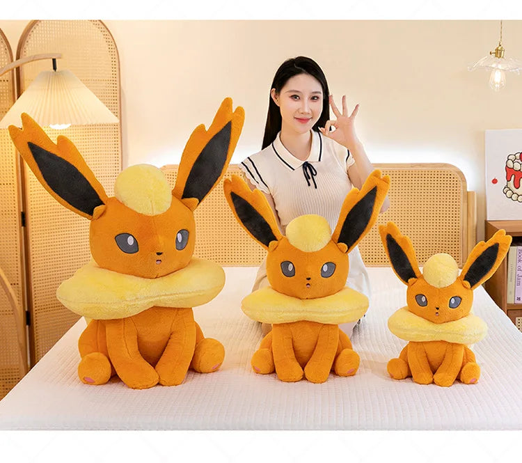 45/80cm Flareon Pokemon Plush Toys Large Anime Doll Cute Pillow Cartoon Giant Pokémon Plushie Stuffed Gift for Kids Christmas