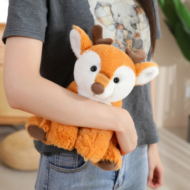 Cute Plush Animal Toys Set Panda Bear Fox Raccoon Elephant Giraffe Frog Soft Stuffed Dolls for Kids Sleep Appliance Baby Gift
