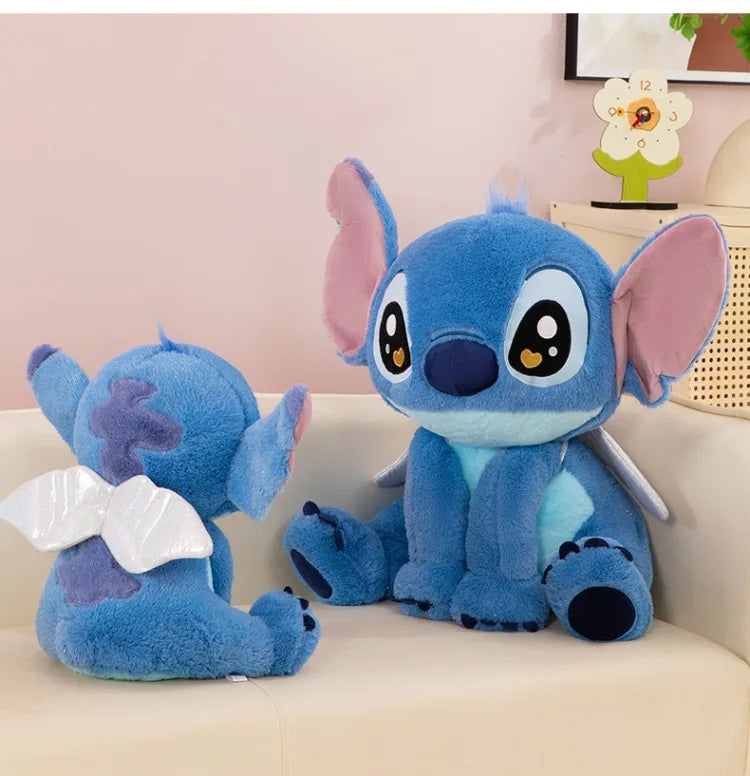 25/40/60cm Big Size Angel Stitch Disney Anime Plush Stuffed Dolllilo & Stitch Cartoon Plushies Pillow Ornaments Holiday Gifts