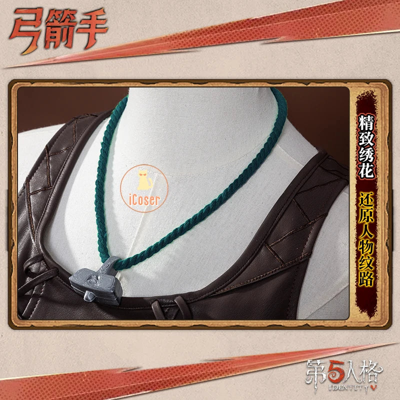 Identity V Archer Cosplay Costume Wig Brynhildr Vilulf Uniform Glasses Eye Patch Halloween Party for Women Girls Carnival Props