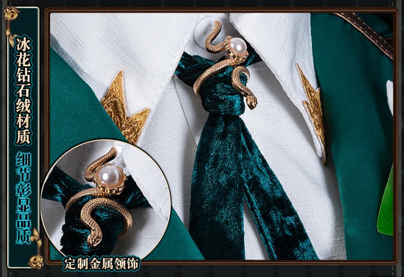 Identity V Art Dealer Cosplay Costume Wig Uniform Knight Richard Sterling Glasses Hat Roy Ramit Halloween Women Men Carnival Cos