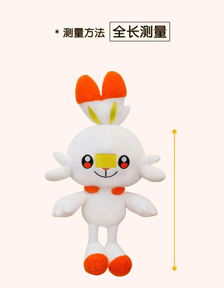 50/70/90cm Big Size Pokemon Scorbunny Anime Plush Stuffed Doll Room Decoration Kawaii Plushies Pillow Ornaments Holiday Gifts