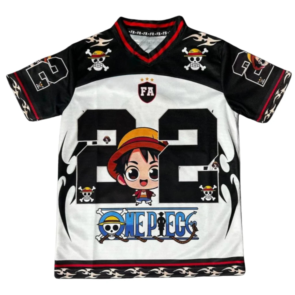 2526 New Bandai Anime One Piece Luffy Summer Jersey T-shirt Oversized 3D Adult and Children's Multifunctional Top Christmas