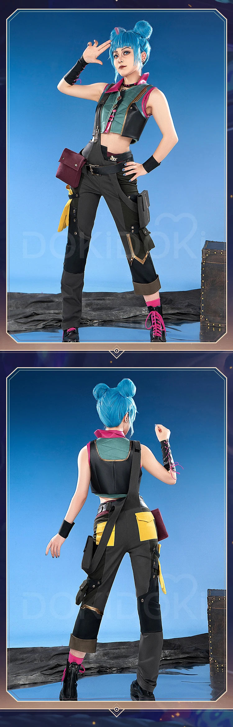 IN STOCK Jinxx Powderr Cosplay Costume Anime Cosplay【S-3XL】DokiDoki-SR Women Jinxx Powderr Vest Cosplay Plus Size