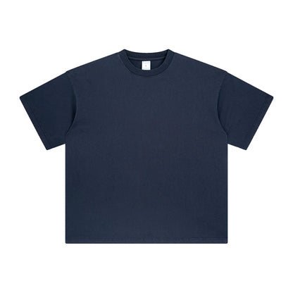 ZODF Men 2024 Retro Summer Washed Solid Cotton T-Shirts Unisex Retro Loose High Street 250gsm Basic Tees Streerwears HY0075