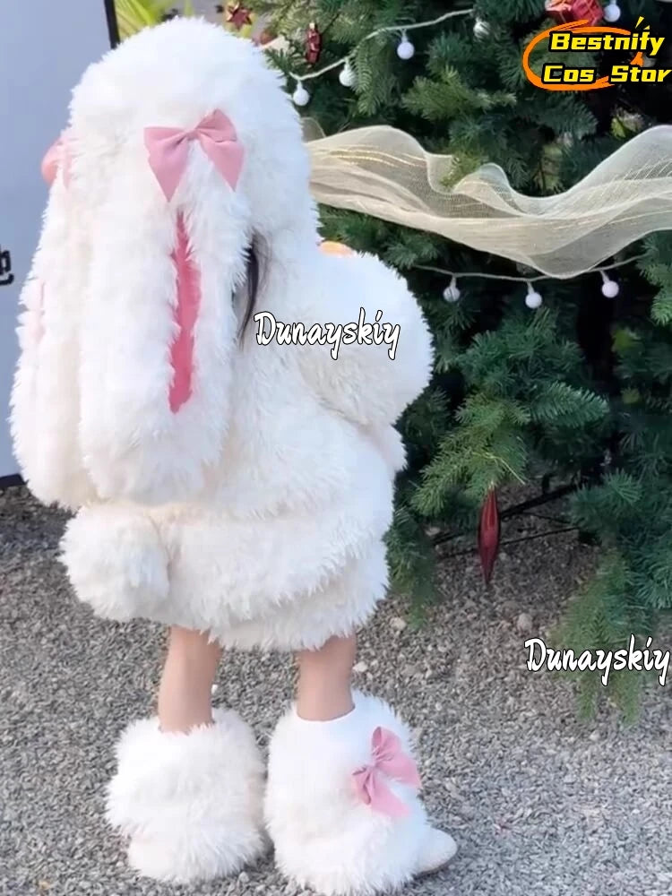 NONE Child Kawaii Rabbit Ears Cosplay Suit Size 90-150 Polyester