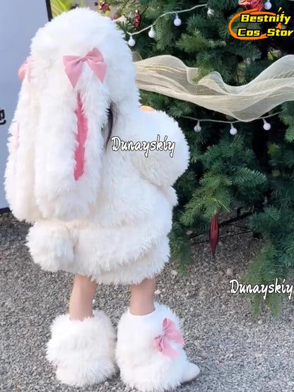 NONE Child Kawaii Rabbit Ears Cosplay Suit Size 90-150 Polyester