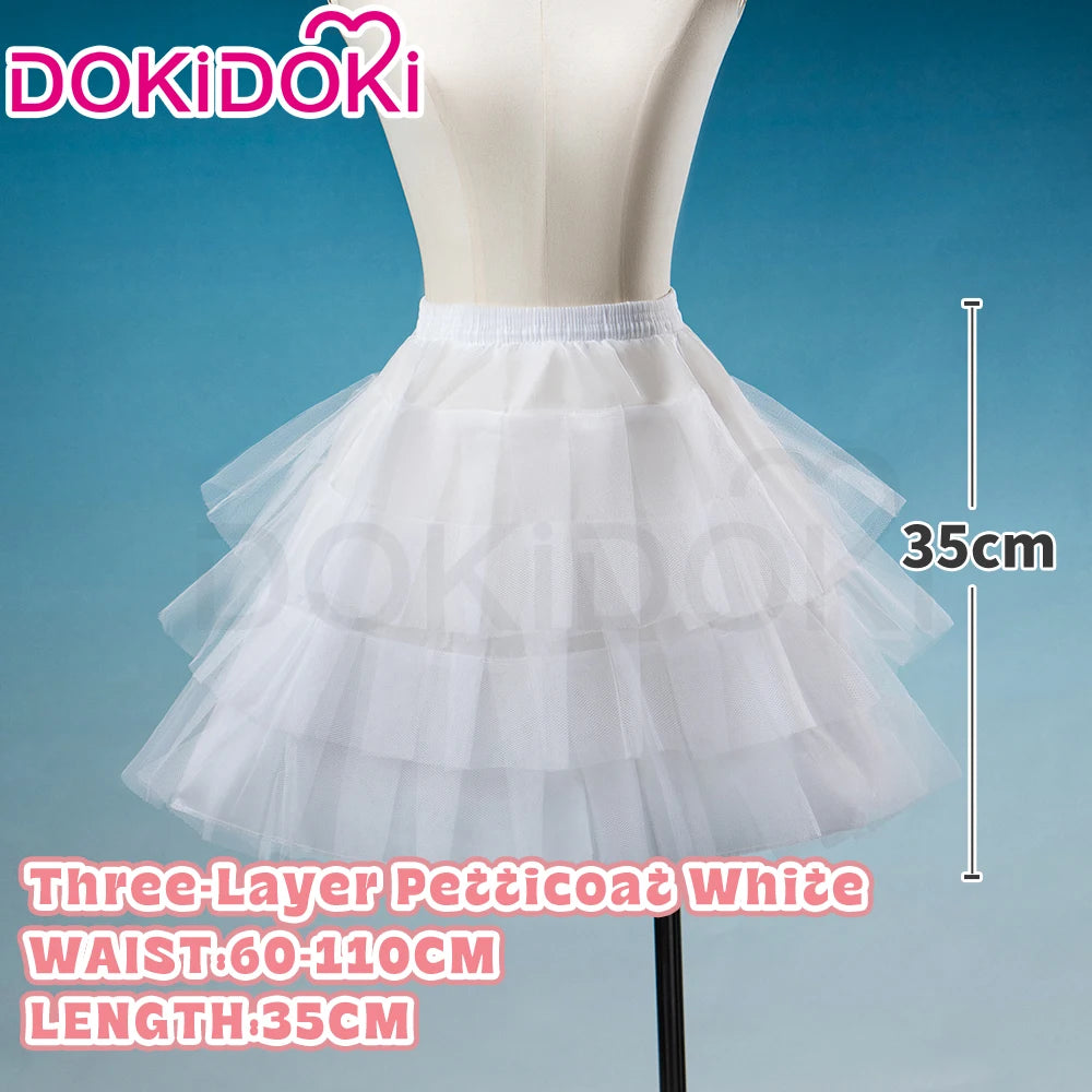 IN STOCK Underskirt Petticoats Bustle Cosplay Props DokiDoki Halloween Skirt Dress Petticoats Long Short White Black Bustle