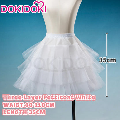 IN STOCK Underskirt Petticoats Bustle Cosplay Props DokiDoki Halloween Skirt Dress Petticoats Long Short White Black Bustle