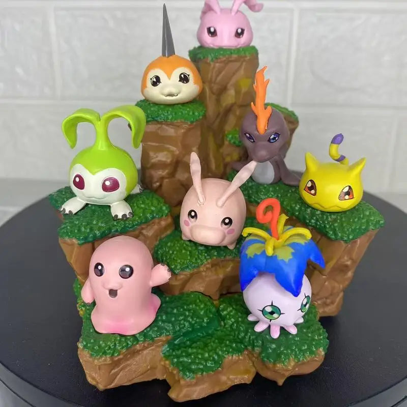 Cute Anime Digimon Adventure Figure Pyocomon Gabumon Koromon Mochimon Tokomon Plotmon Action Figures Pvc Model Toy Gift