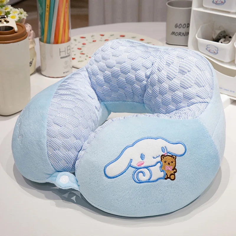 Sanrio Cartoon Anime Cinnamoroll U-Shaped Pillow Lovely Kuromi My Melody Comfortable Travel Pillow Xmas Gifts For Gifts