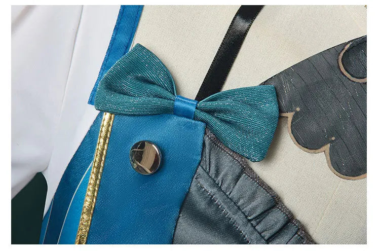 Genshin Impact Lynette Cosplay Costume Wig Dress Uniform Hat Magician Outfit Fontaine Halloween Party for Women Girls Game Props